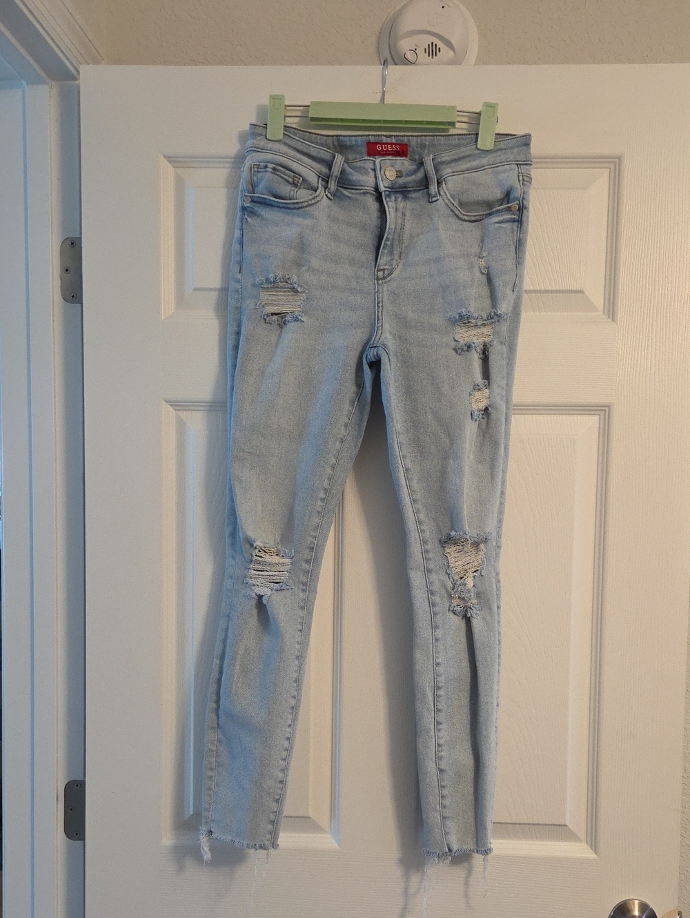 GUESS Light Wash Distressed Skinny Jeans